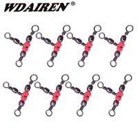 10pcslot 3 way t shape cross line rolling swivel with pearl beads fishing swivels fishhooks fishing connector accessories