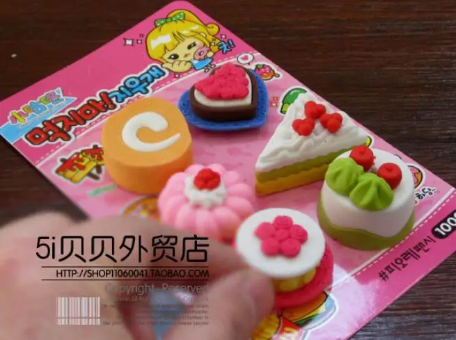 Ластики для стилизации еды Kawaii детей набор милых Резиновых Игрушек канцелярские
