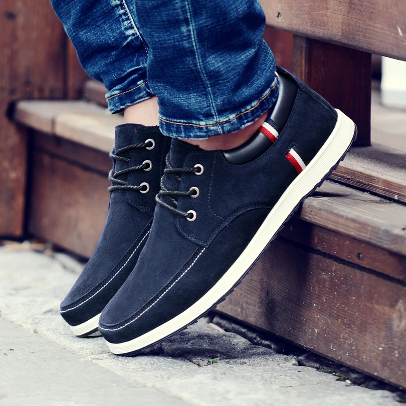 Мужская кожаная обувь для скейтбординга мягкая дышащая уличная спортивная на