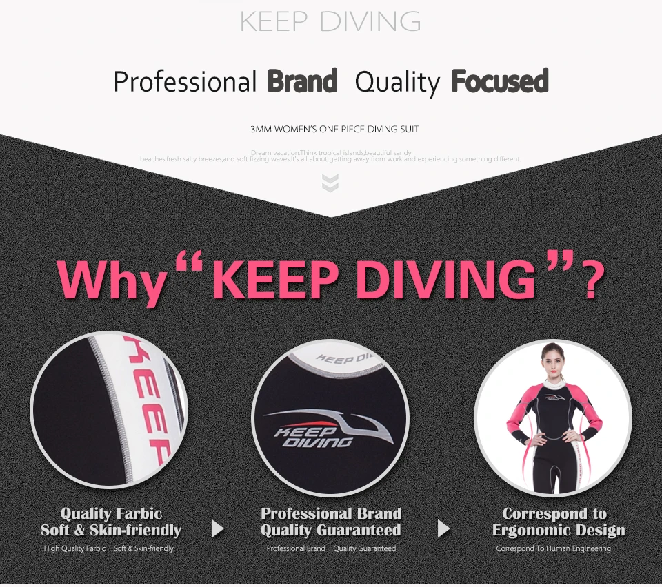 Keep Diving женские 3 мм неопрен цельный Подводное погружение мокрый костюм гидрокостюм для зимнего плавания серфинг для подводного плавания для подводной охоты оборудование