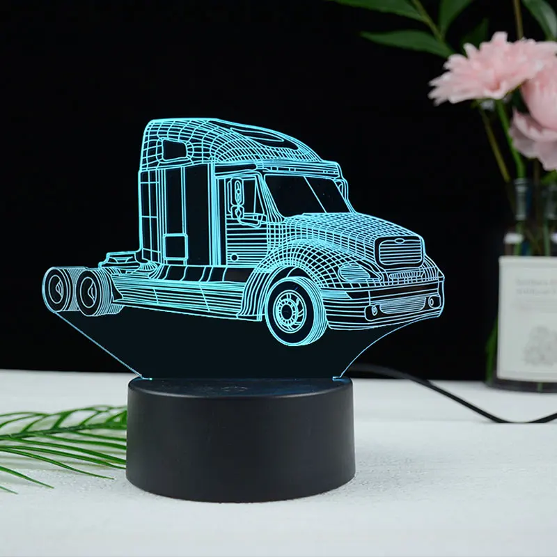 1 Автомобильный 3D светильник креативный 3D светодиодный ночник s Новинка Иллюзия ночник 3D иллюзия настольная лампа для дома декоративный светильник - Испускаемый цвет: 1