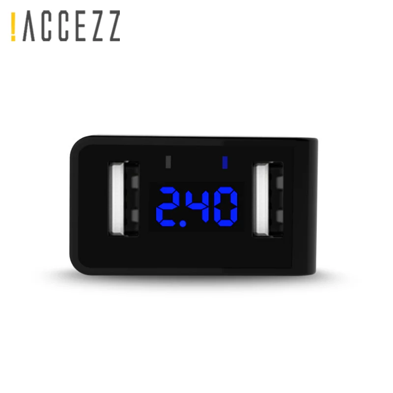 ! Accezz светодиодный Дисплей Dual USB телефона Зарядное устройство для розетки ЕС 5В 2.4A