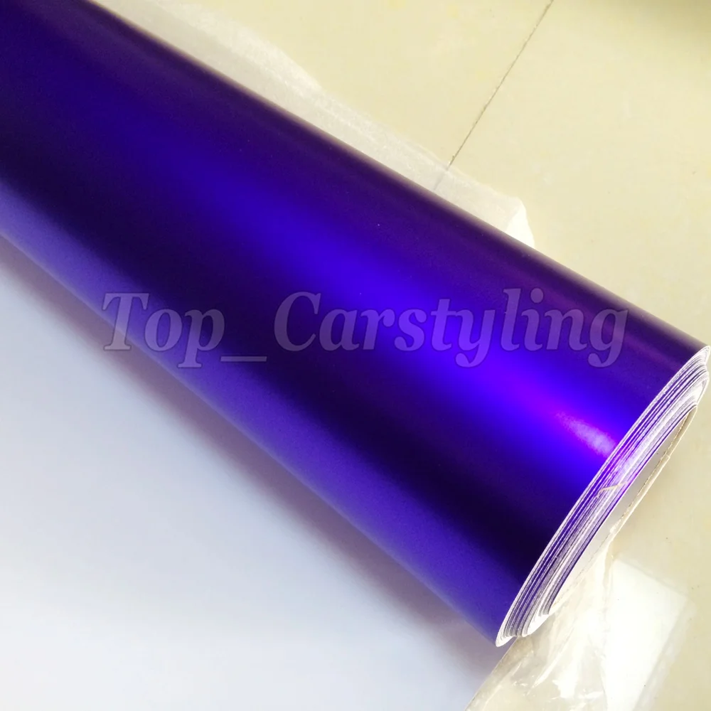 Светло фиолетовая атласная матовая хромированная виниловая оберточная пленка