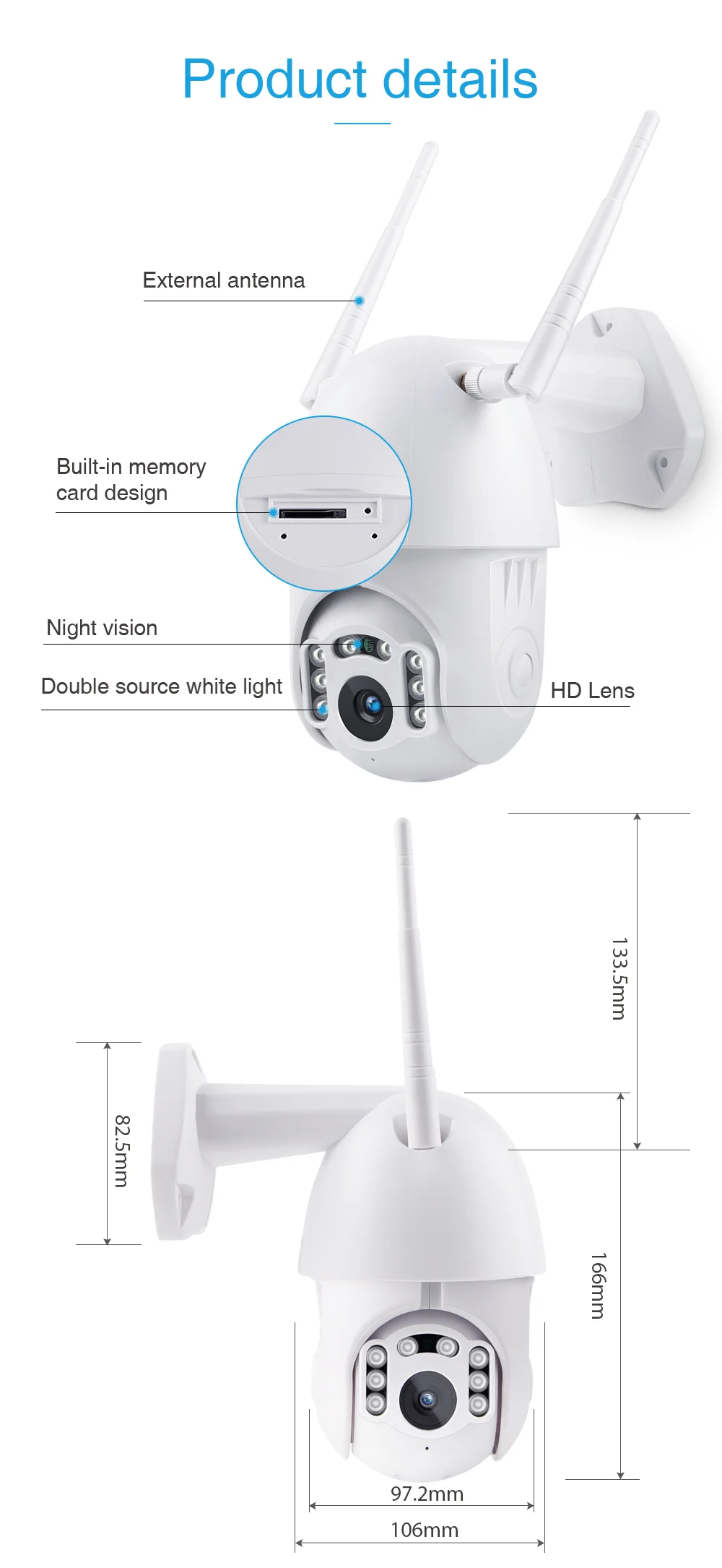 YCC365 автоматическое отслеживание Водонепроницаемая HD IP камера наружная 1080P Скорость купольные камеры видеонаблюдения WiFi беспроводная камера видеонаблюдения