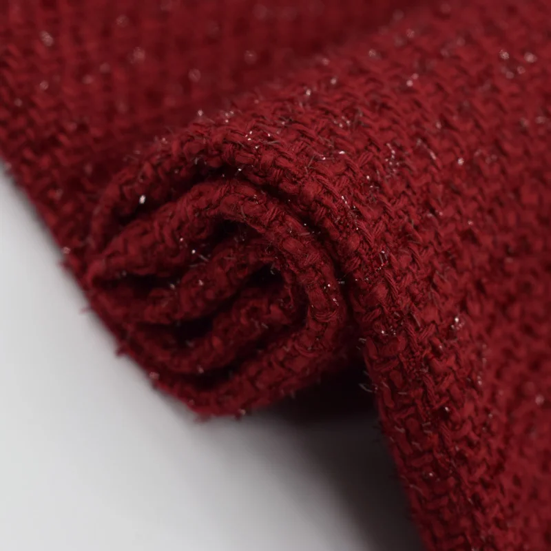 Винная окрашенная твидовая ткань для платья модная одежда ткани Stoffen шитья