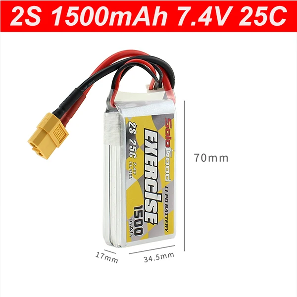 2pcs 1500mAh 2S 25C 2 шт./упак. sologood 2S 7,4 V Lipo батареи 1200 1500 1800 2200 2600 мАч для тележка с четырьмя осями и передача машины Батарея - Цвет: 2pcs 1500mAh 2S 25C