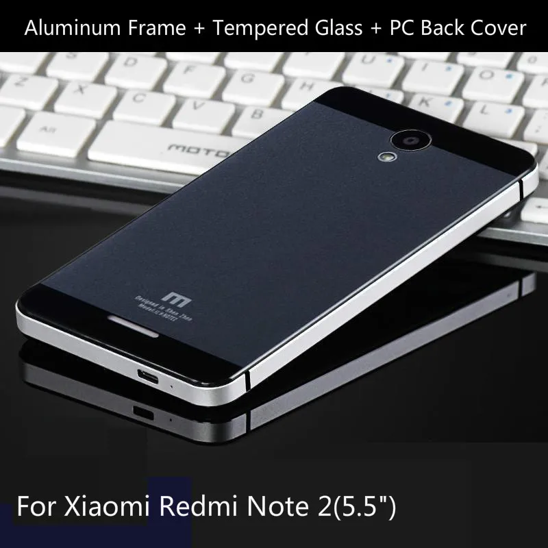 Чехлы для телефонов Xiaomi Redmi Note 2 роскошная алюминиевая рамка закаленное стекло и