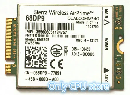 Для DELL Venue 8/11 Pro Wireless DW5570e EM8805 M.2 мобильный широкополосный 4G LTE WWAN карта 68DP9|Сетевые