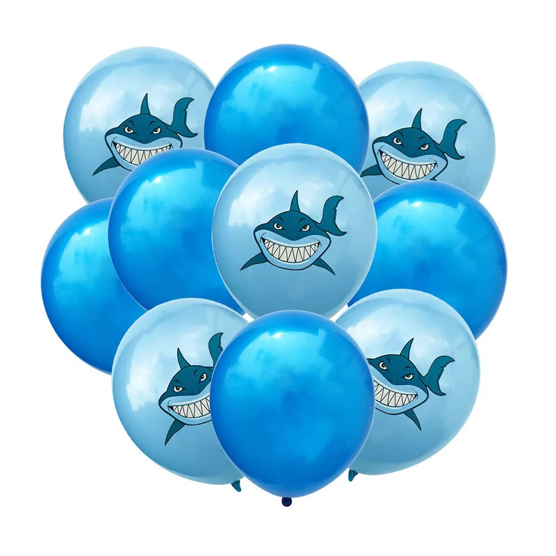 set 9 10 шт. детский набор шаров в горошек Angry Shark конфетти, Мультяшные животные, латексная игрушка, Globos, детский душ, морская тематическая вечеринка на день рождения, Декор - Цвет: set 9