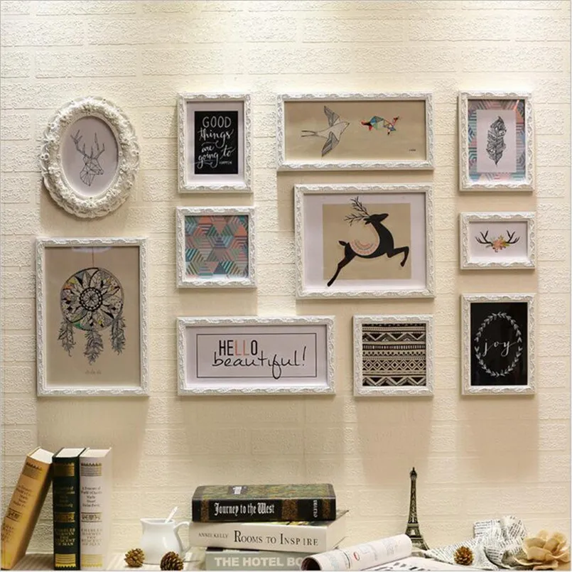 Фото рамка из дерева винтажная фоторамка набор для настенных фотографий