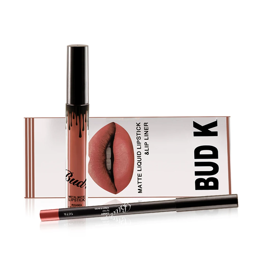 Бутон K Матовая жидкая губная помада косметика для губ комплект + с контурным