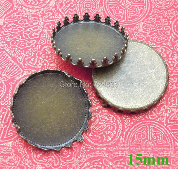 Бронзовая оцинкованная пустая круглая корона с кулоном гнездо основа настройки