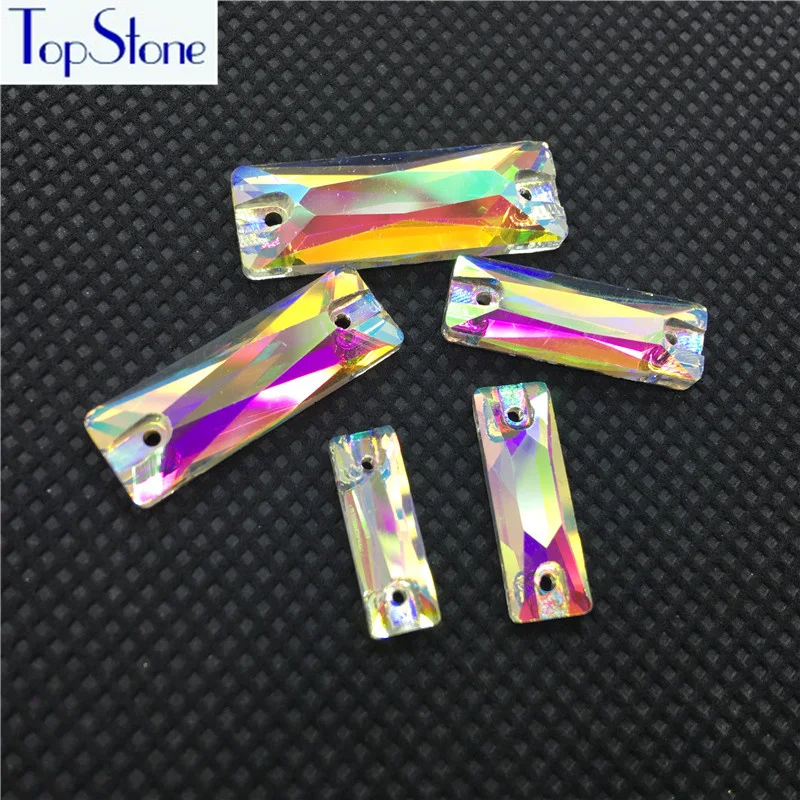 Topstone отличная багетка кристально чистый AB пришить искусственные бриллианты с