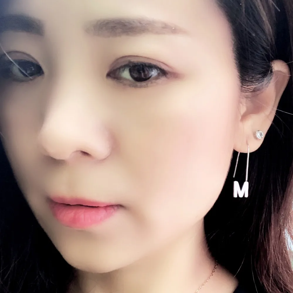 Геометрические Висячие серьги индивидуальные с буквами для женщин модные