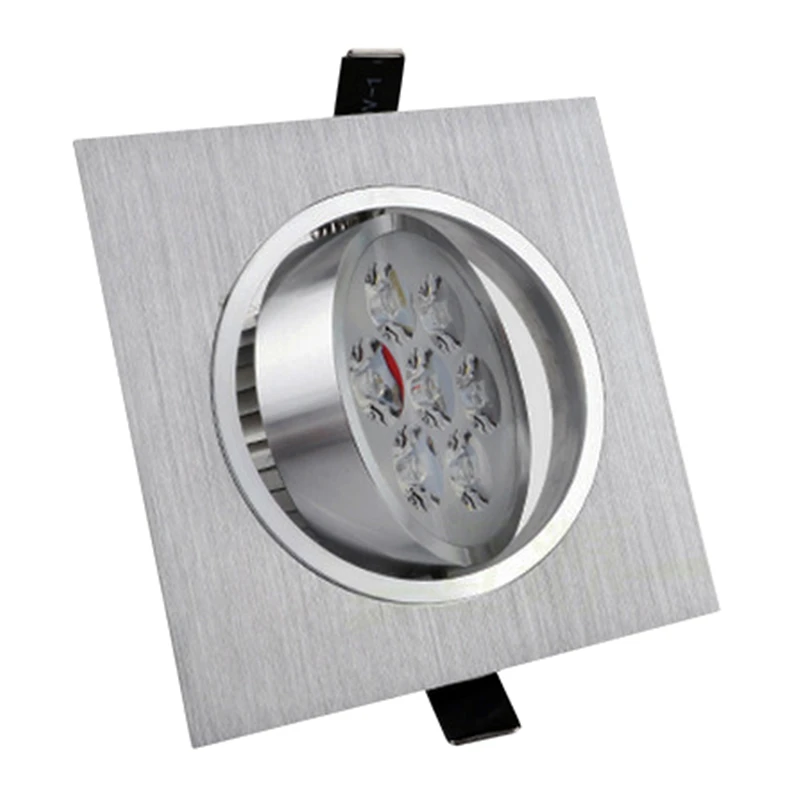 Квадратная Серебристая/черная светодиодная утопленная потолочная лампа с
