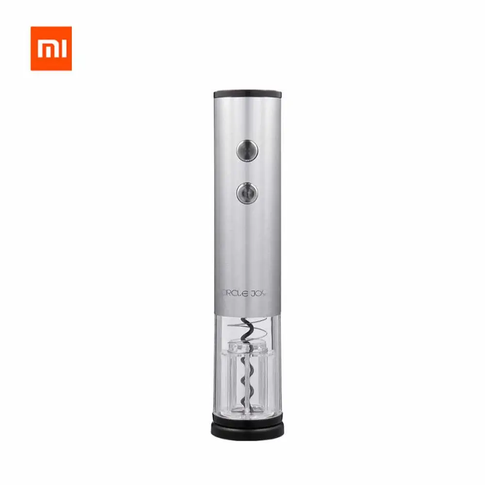 Серебристый XIAOMI mijia CIRCLE JOY круглый из нержавеющей стали Электрический открывалка для вина - Цвет: Серебристый