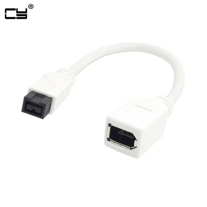 

10 см IEEE 1394 6-контактный разъем до 1394b 9-контактный кабель Firewire от 400 до 800, белый цвет