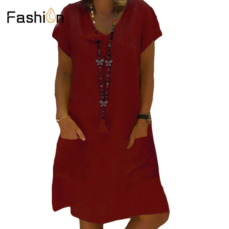 Летнее женское платье размера плюс 8XL Boho с v-образным вырезом, пляжные повседневные свободные вечерние платья с карманами, сарафан трапециевидной формы Feminino Vestido