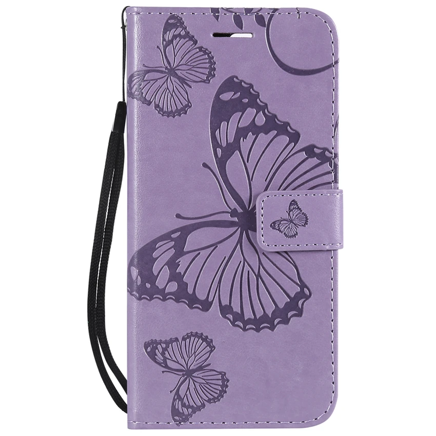 3D Double Butterfly Wallet Case For Huawei Honor 7A Pro AUM-L29 Global Phone Flip On DUA-L22 Russia Version Funda | Мобильные