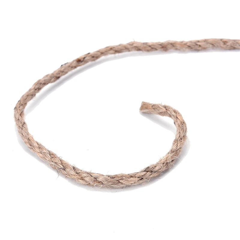 6 мм 10 м натуральный Мешковина гессийский джутовый шнур-шпагат пеньковая веревка
