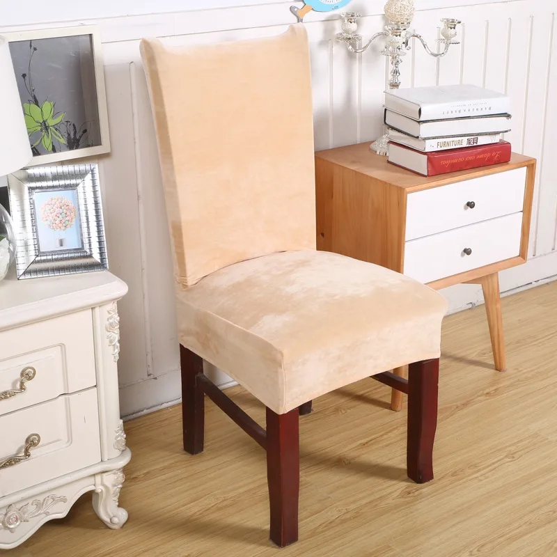 Hyha спандекс бархат сплошной цвет обеденные чехлы для стульев свадьбы вечеринки