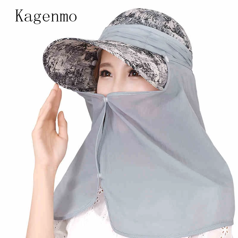 Kagenmo Outdoor Neck Protection Baseball Cap Two Wears Big Brim Sun Hat Women Cycling Stroll Casual Summer Thin Breathable | Аксессуары