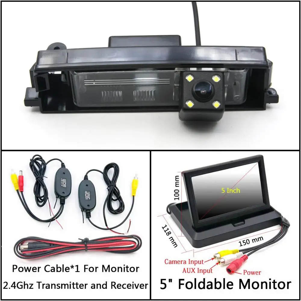 C Wireless 5 inch F Owtosin Reverse Rear View Camera For Toyota Vitz Platz Yaris Hatchback RAV4 RAV-4 Car Accessories Backward Backup Camera - Название цвета: C Wireless 5 inch F