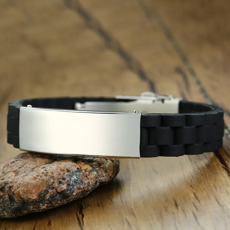 Женский браслет из полированной нержавеющей стали романтичный Силиконовый с