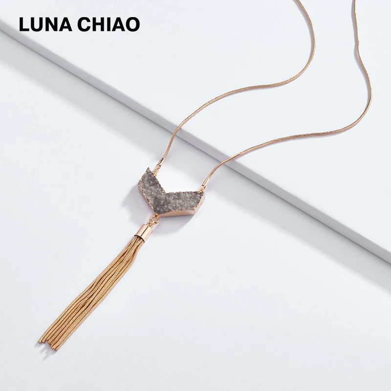 Женское длинное ожерелье LUNA CHIAO с подвесками в виде змеиной цепочки из смолы