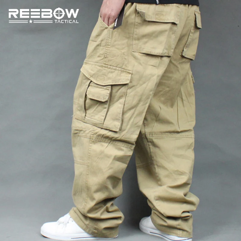 REEBOW TACTICAL Men Plus Size Cargo Pants, Outdoor Sport Running Loose Fit Trousers, 4XL-6XL, Max 135cm Waist, Up to 140kg image 2