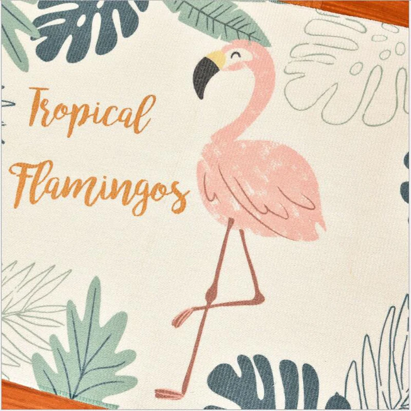 Хлопковый ковер с принтом декоративный килим фламинго ручная работа тряпичный