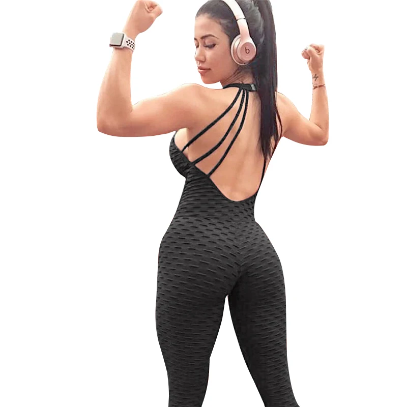 Женский сексуальный комбинезон с открытой спиной подвесной однотонный