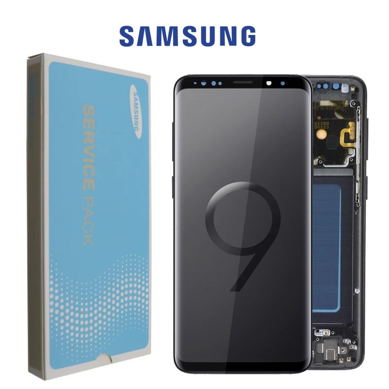 Супер AMOLED Замена для SAMSUNG Galaxy S9 lcd сенсорный экран дигитайзер с рамкой S9 Plus lcd G960 G965 с рамкой