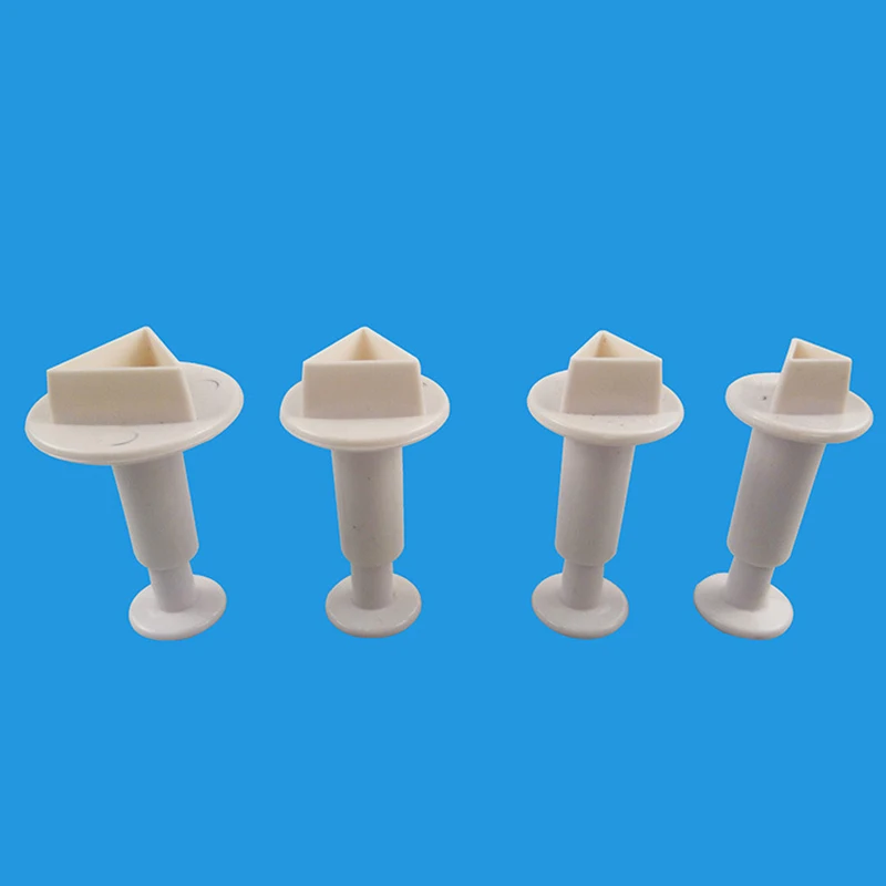 4 шт./компл. пищевой пластик Tri-angle формы для печенья и бисквитов резак Плунжер