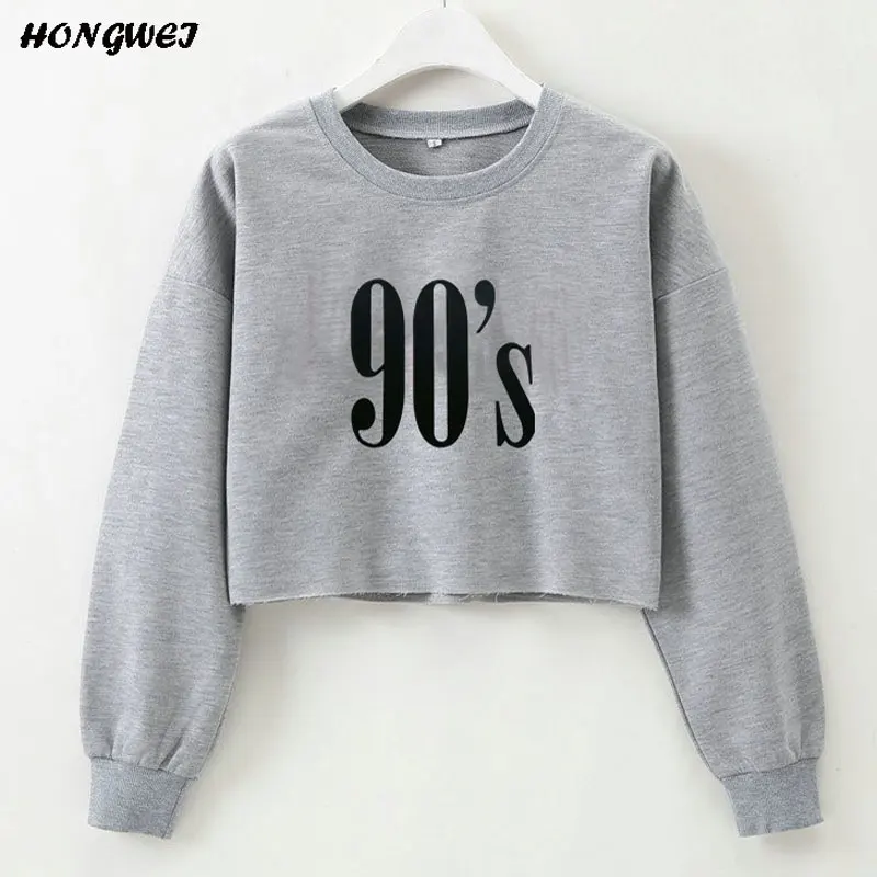 Осенняя Женская толстовка с буквенным принтом 90 S, повседневные короткие толстовки с длинным рукавом и капюшоном, женский джемпер, спортивный костюм, спортивная одежда
