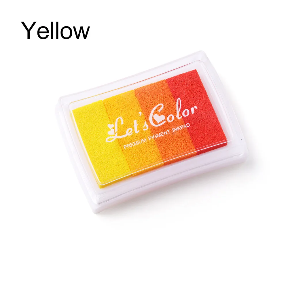 yellow 12,4*2,5 см штамп для детей DIY Искусство нетоксичный Градиент Цветные штемпельные подушечки чернильная подушечка печать на масляной основе палец хороший подарок - Цвет: yellow