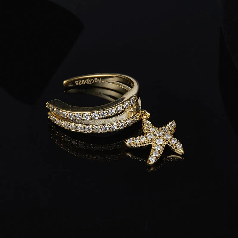 Женские серьги Клипсы из серебра 925 пробы с фианитом|Серьги-клипсы| |