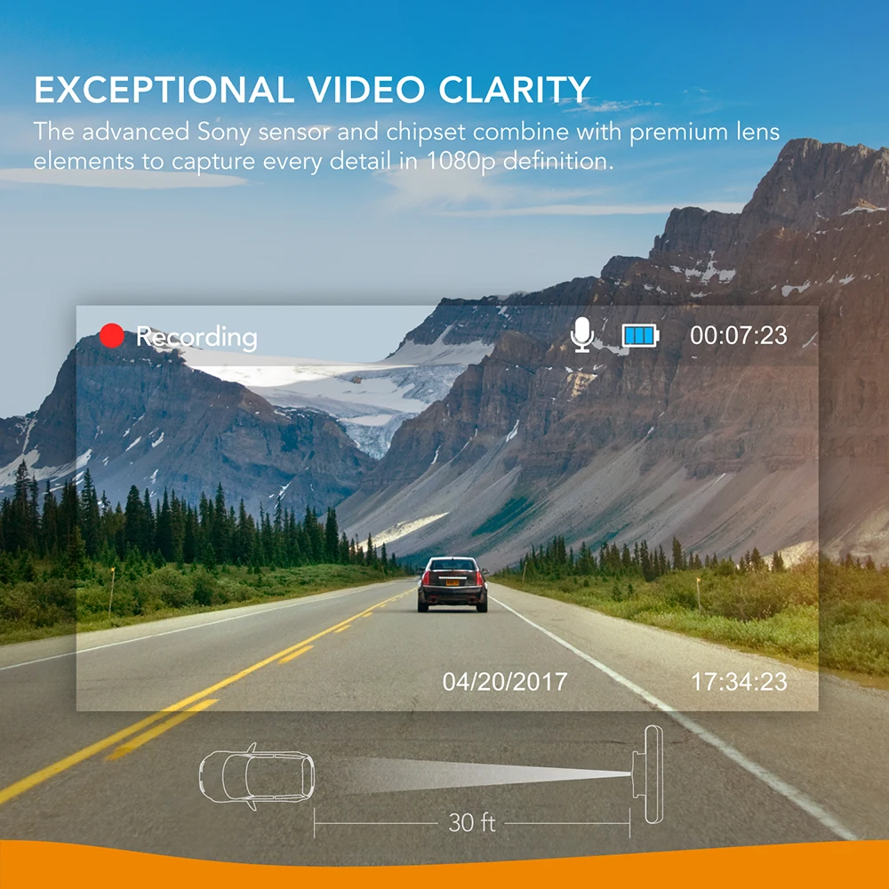 Roav по Anker Dash Cam C2 Pro с FHD 1080p Sony Starvis Сенсор 4 канальная широкоугольный объектив