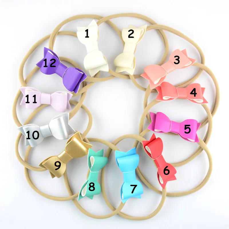 Повязка на голову из мягкой синтетической кожи с бантом 40 шт./лот |