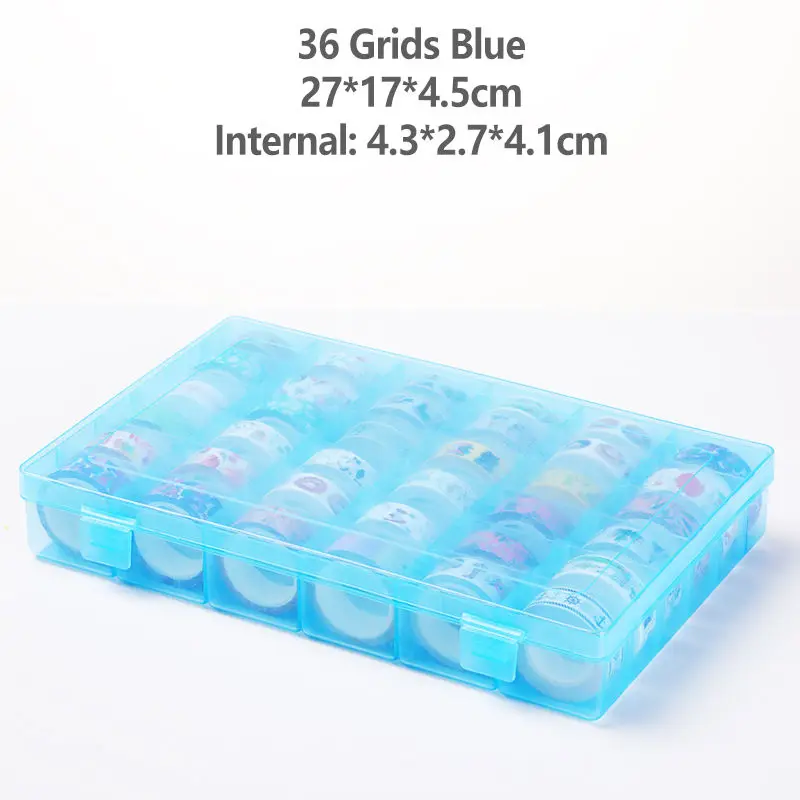 36 Grids Blue Многофункциональный съемный ящик васи ленты для DIY Скрапбукинг хранения коробки Органайзер офис пуля журнал поставок S602 - Цвет: 36 Grids Blue