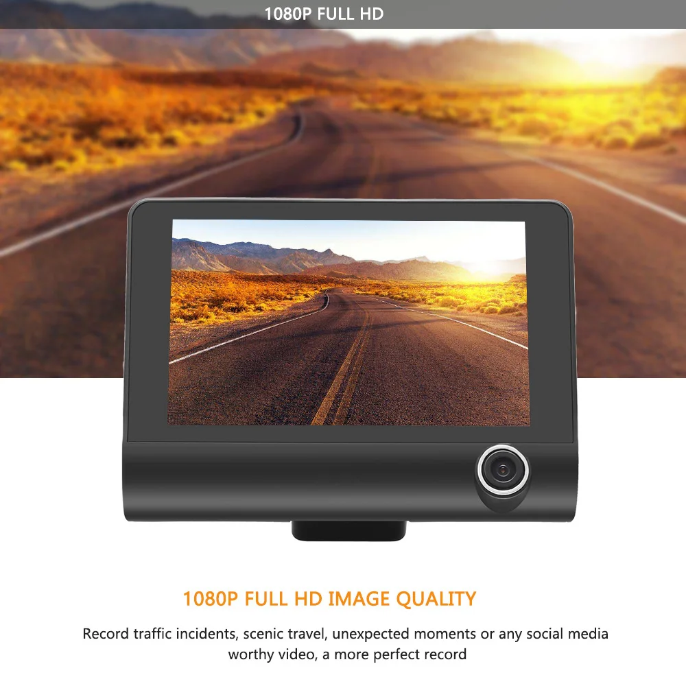 4 &quotАвтомобильный видеорегистратор трехходовая Автомобильная камера FHD 1080P