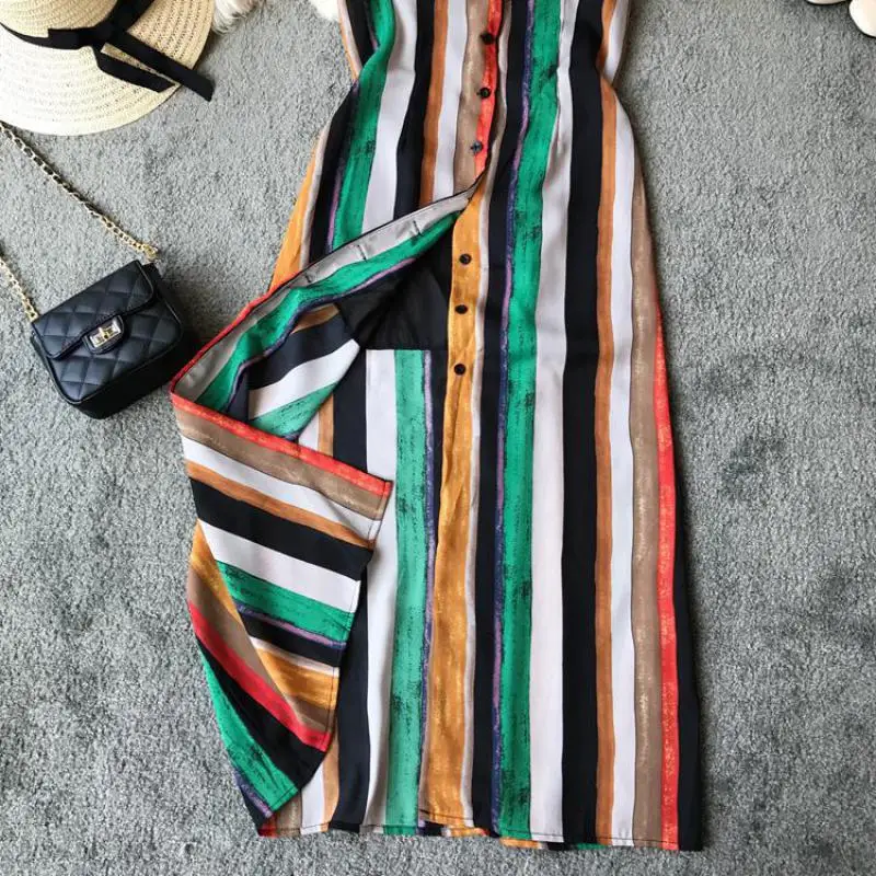 2019 Новое Женское пляжное платье Летнее тонкое с v-образным вырезом на тонких