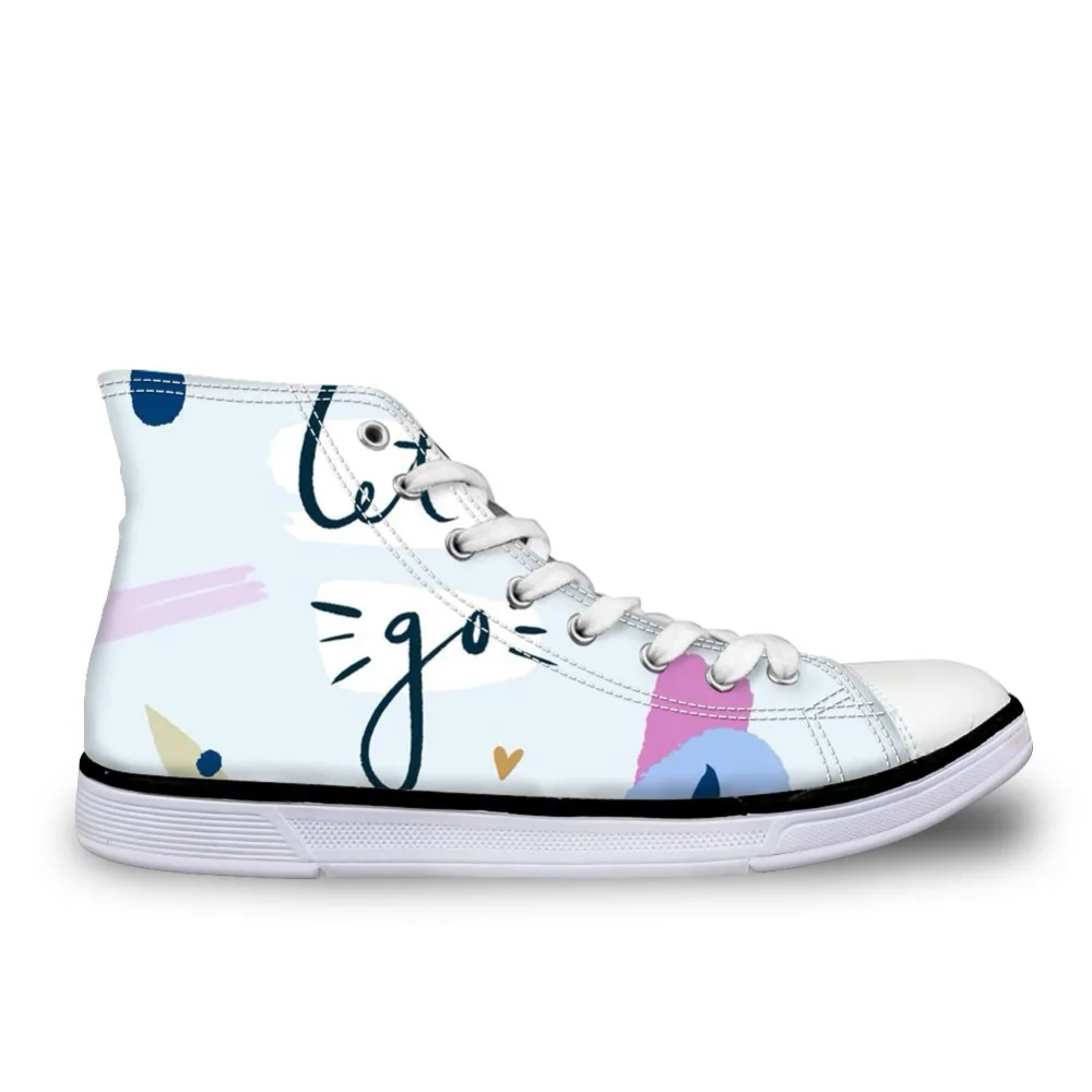 Стильные холщовые кроссовки для девочек-подростков с надписью и высоким берцем |