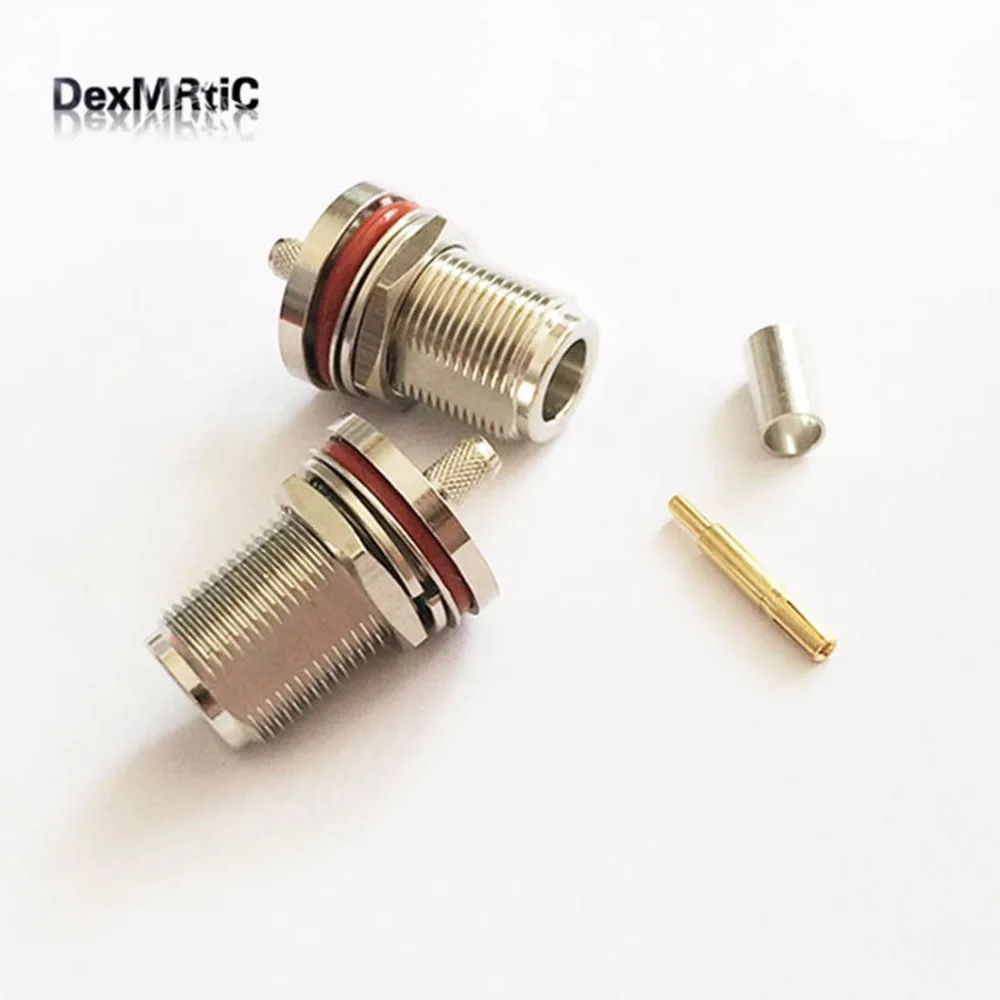 10 шт. N гнездо Гайка RF коаксиальный разъем обжимной RG58 RG142 RG400 LMR195 прямой