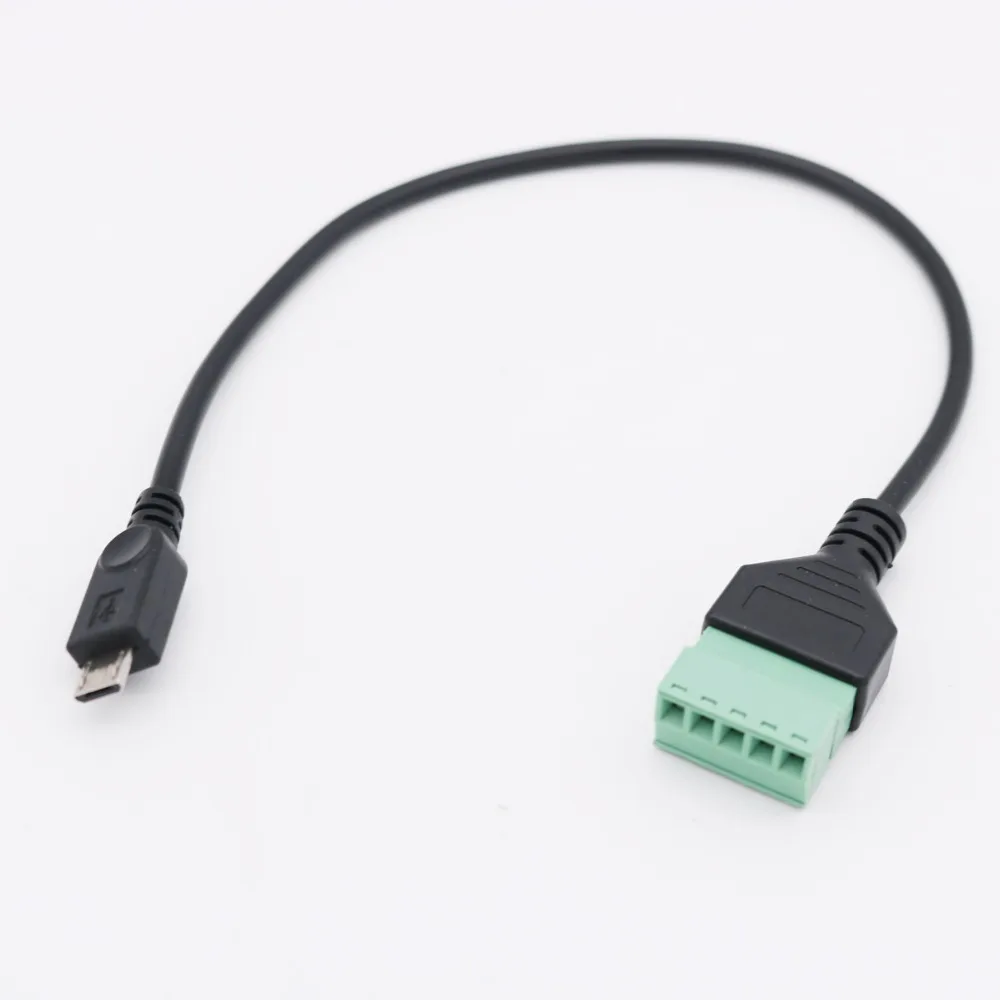 1 шт. 1FT Micro USB 5 контактный 2 0 штекер на винт с защитой терминал без пайки адаптер