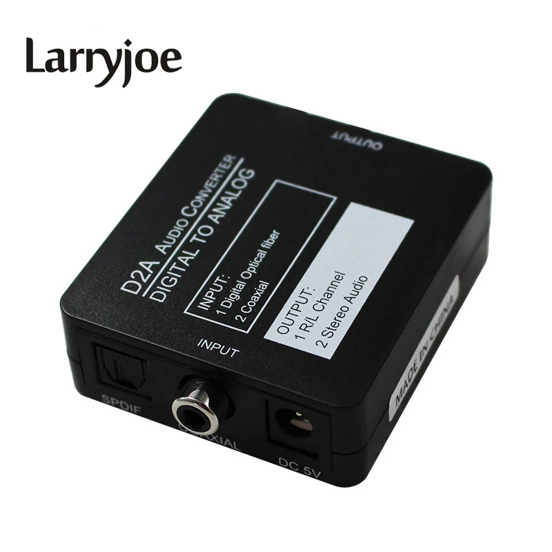 Larryjoe D2A Мини Цифровой оптический коаксиальный Toslink к аналоговому аудиоконвертеру