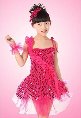 4 цвета детское платье для латиноамериканских танцев балетная пачка с блестками