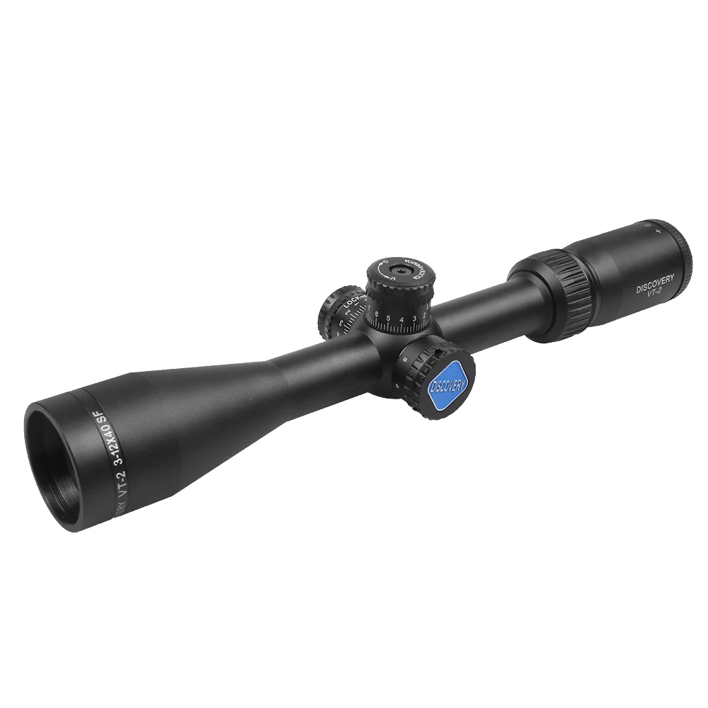 Оптический прицел Airsoft DISCOVERY VT-2 3-12X40SF сбоку вторая фокальная плоскость пистолет