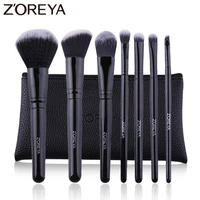 zoreya 7pcs professional makeup brushes set black classic wooden handle make up brush set blush foundation powder cosmetic tools