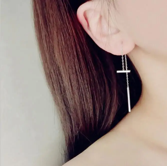 Женские серьги гвоздики Oly2u простые с Т образным вырезом свадебный подарок